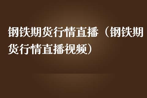 钢铁期货行情直播（钢铁期货行情直播视频）_https://www.qdlswl.com_直播_第1张