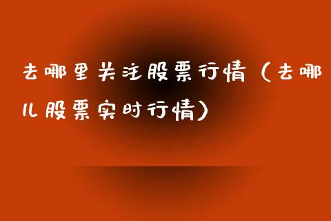 去哪里关注股票行情（去哪儿股票实时行情）_https://www.qdlswl.com_外盘_第1张