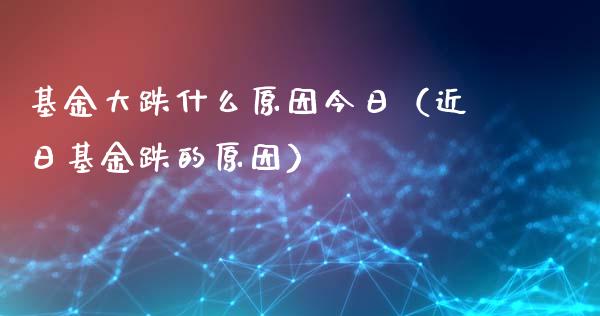 基金大跌什么原因今日（近日基金跌的原因）_https://www.qdlswl.com_理财_第1张