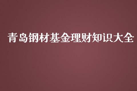 青岛钢材基金理财知识大全_https://www.qdlswl.com_理财_第1张