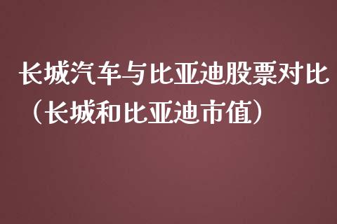 长城汽车与比亚迪股票对比（长城和比亚迪市值）_https://www.qdlswl.com_外盘_第1张