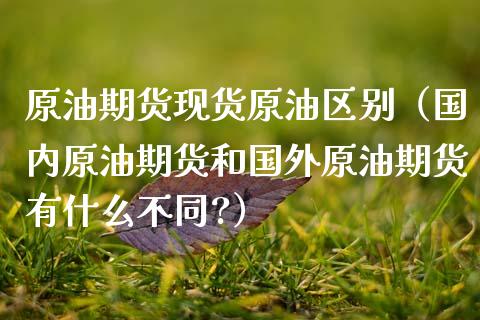 原油期货现货原油区别（国内原油期货和国外原油期货有什么不同?）_https://www.qdlswl.com_期货_第1张