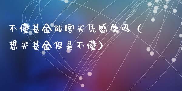 不懂基金能瞎买凭感觉吗（想买基金但是不懂）_https://www.qdlswl.com_理财_第1张