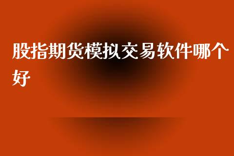 股指期货模拟交易软件哪个好_https://www.qdlswl.com_直播_第1张