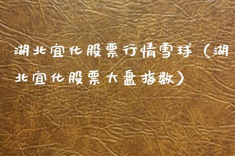 湖北宜化股票行情雪球（湖北宜化股票大盘指数）_https://www.qdlswl.com_股票_第1张