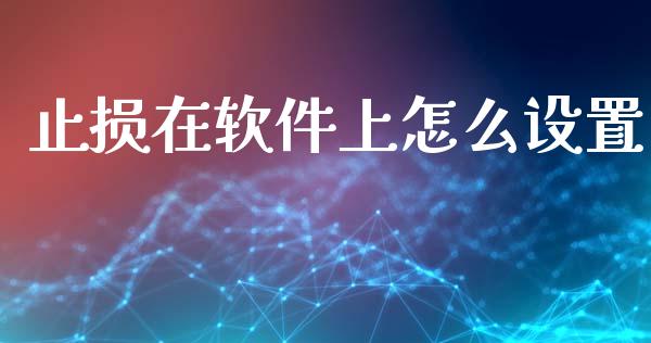 止损在软件上怎么设置_https://www.qdlswl.com_期货_第1张