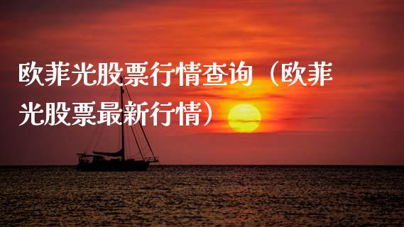 欧菲光股票行情查询（欧菲光股票最新行情）_https://www.qdlswl.com_外盘_第1张
