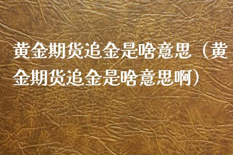 黄金期货追金是啥意思（黄金期货追金是啥意思啊）_https://www.qdlswl.com_股指_第1张