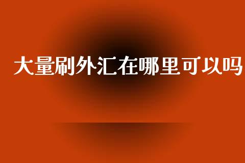 大量刷外汇在哪里可以吗_https://www.qdlswl.com_基金_第1张
