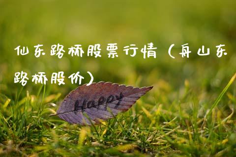 仙东路桥股票行情（舟山东路桥股价）_https://www.qdlswl.com_外盘_第1张