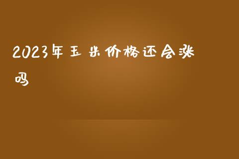 2023年玉米价格还会涨吗_https://www.qdlswl.com_期货_第1张