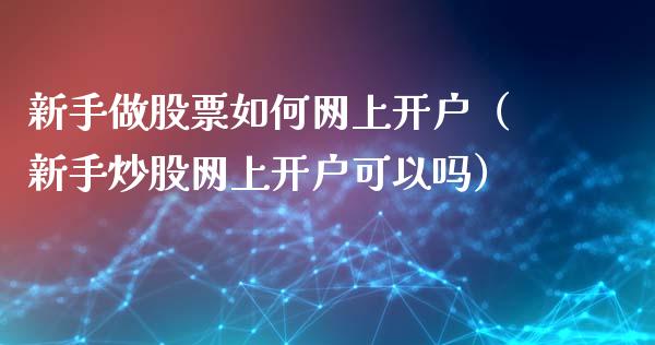 新手做股票如何网上开户（新手炒股网上开户可以吗）_https://www.qdlswl.com_外盘_第1张