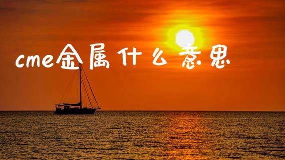 cme金属什么意思_https://www.qdlswl.com_股指_第1张