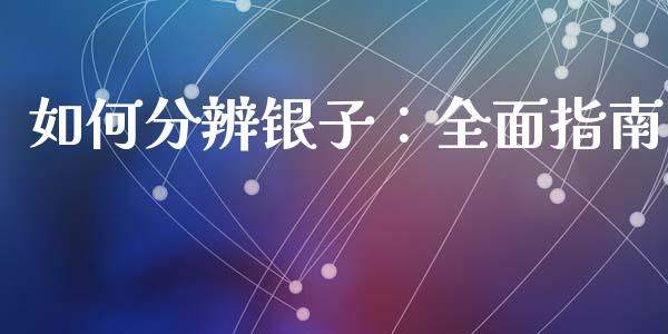 如何分辨银子：全面指南_https://www.qdlswl.com_理财_第1张