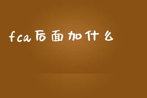 fca后面加什么_https://www.qdlswl.com_基金_第1张
