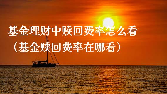 基金理财中赎回费率怎么看（基金赎回费率在哪看）_https://www.qdlswl.com_理财_第1张