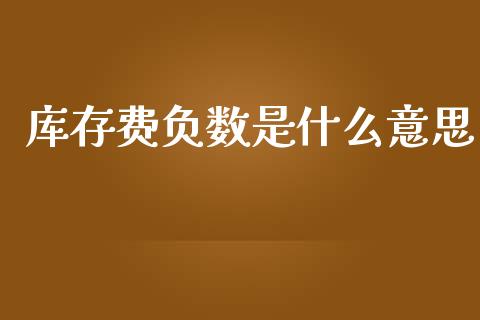 库存费负数是什么意思_https://www.qdlswl.com_股指_第1张