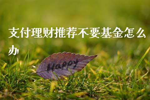 支付理财推荐不要基金怎么办_https://www.qdlswl.com_基金_第1张