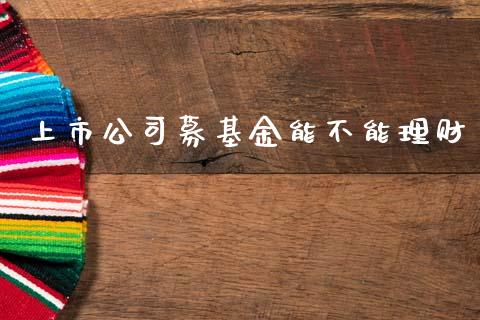上市公司募基金能不能理财_https://www.qdlswl.com_理财_第1张