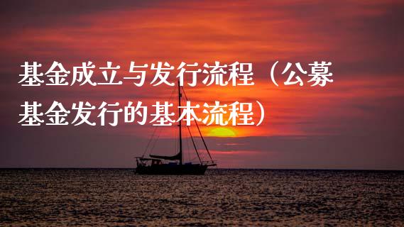 基金成立与发行流程（公募基金发行的基本流程）_https://www.qdlswl.com_理财_第1张