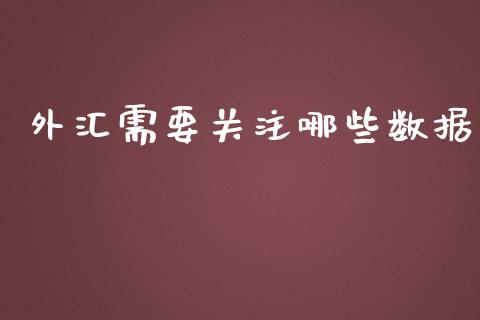外汇需要关注哪些数据_https://www.qdlswl.com_理财_第1张