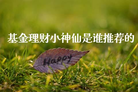 基金理财小神仙是谁推荐的_https://www.qdlswl.com_理财_第1张