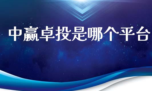 中赢卓投是哪个平台_https://www.qdlswl.com_理财_第1张