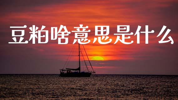 豆粕啥意思是什么_https://www.qdlswl.com_直播_第1张