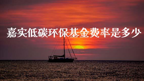 嘉实低碳环保基金费率是多少_https://www.qdlswl.com_期货_第1张