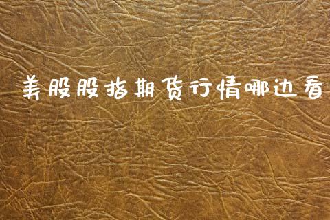 美股股指期货行情哪边看_https://www.qdlswl.com_期货_第1张