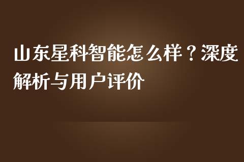 山东星科智能怎么样?深度解析与用户评价_理财_第1张_青岛财经网 山东星科智能怎么样?深度解析与用户评价_https://www.qdlswl.com_理财_第1张
