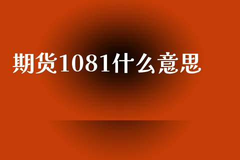 期货1081什么意思_https://www.qdlswl.com_股票_第1张