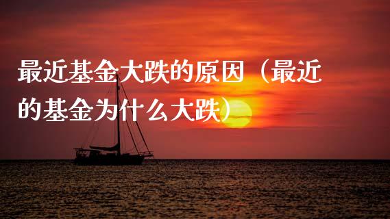 最近基金大跌的原因（最近的基金为什么大跌）_https://www.qdlswl.com_理财_第1张