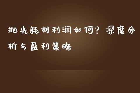 抛光耗材利润如何？深度分析与盈利策略_https://www.qdlswl.com_股票_第1张