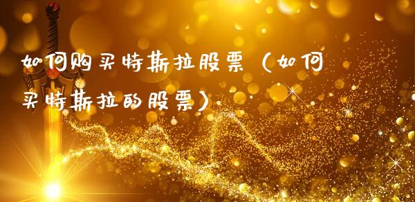 如何购买特斯拉股票（如何买特斯拉的股票）_https://www.qdlswl.com_外盘_第1张