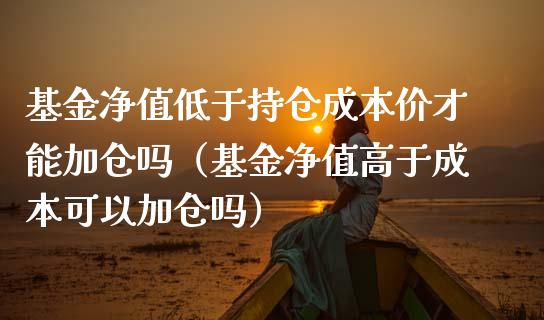 基金净值低于持仓成本价才能加仓吗（基金净值高于成本可以加仓吗）_https://www.qdlswl.com_基金_第1张