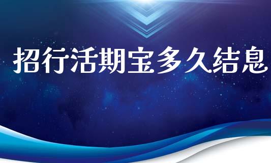 招行活期宝多久结息_https://www.qdlswl.com_内盘_第1张