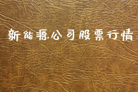 新能源公司股票行情_https://www.qdlswl.com_股票_第1张