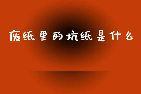 废纸里的坑纸是什么_https://www.qdlswl.com_内盘_第1张