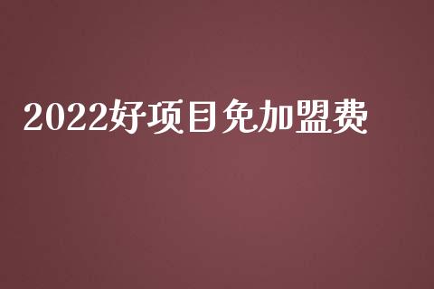 2022好项目免加盟费_https://www.qdlswl.com_股指_第1张