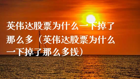 英伟达股票为什么一下掉了那么多（英伟达股票为什么一下掉了那么多钱）_https://www.qdlswl.com_股票_第1张