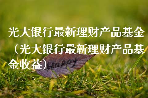 光大银行最新理财产品基金（光大银行最新理财产品基金收益）_https://www.qdlswl.com_理财_第1张
