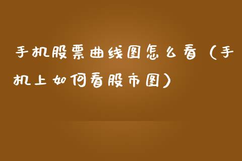 手机股票曲线图怎么看（手机上如何看股市图）_https://www.qdlswl.com_内盘_第1张
