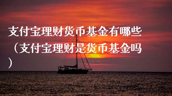支付宝理财货币基金有哪些（支付宝理财是货币基金吗）_https://www.qdlswl.com_基金_第1张