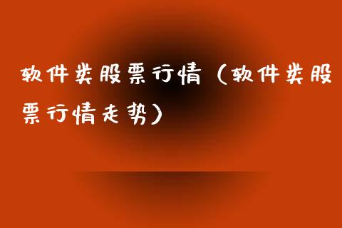 软件类股票行情（软件类股票行情走势）_https://www.qdlswl.com_外盘_第1张
