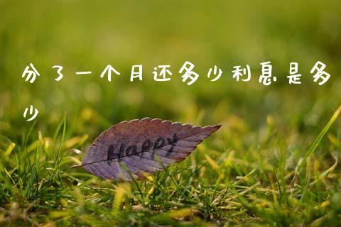 分了一个月还多少利息是多少_https://www.qdlswl.com_基金_第1张