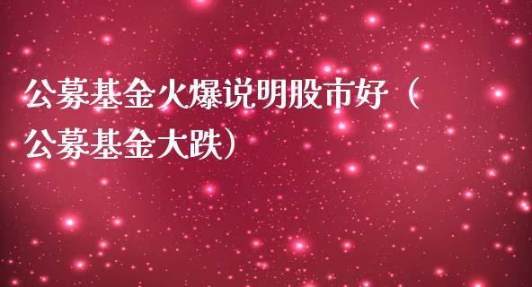公募基金火爆说明股市好（公募基金大跌）_https://www.qdlswl.com_理财_第1张