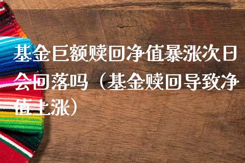 基金巨额赎回净值暴涨次日会回落吗（基金赎回导致净值上涨）_https://www.qdlswl.com_理财_第1张