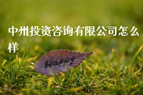 中州投资咨询有限公司怎么样_https://www.qdlswl.com_直播_第1张