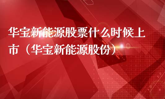 华宝新能源股票什么时候上市（华宝新能源股份）_https://www.qdlswl.com_股票_第1张